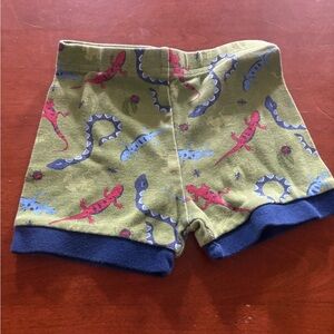 Kids Green Lizard Print Pajama Shorts